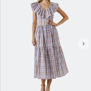 NWT English Factory Plaid Midi Dress